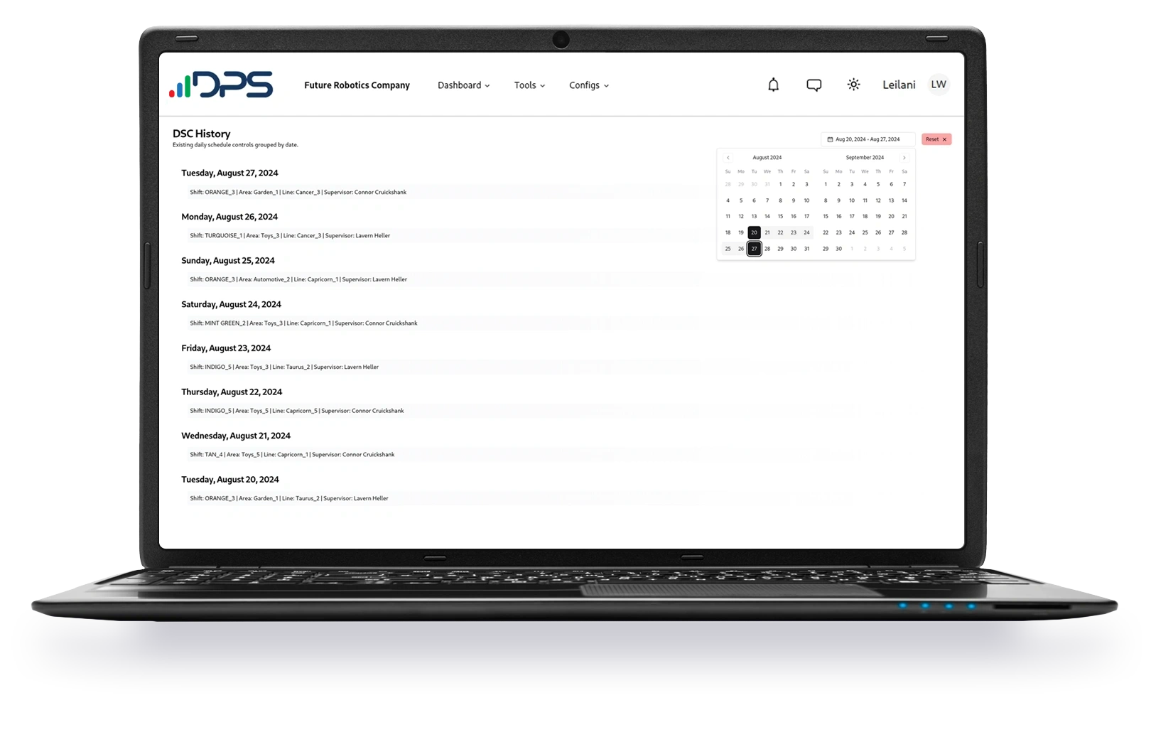 Daily Schedule Control History NewD Powers DPS Digital Production System